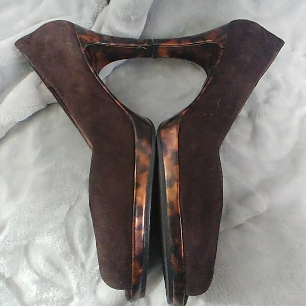 Vintage Liz & Co Brown Leather Heels Shoes
